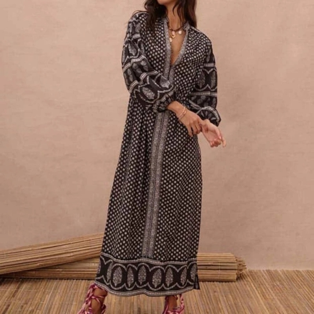 BOTEH Hernia Maxi Smock Dress XL NWT